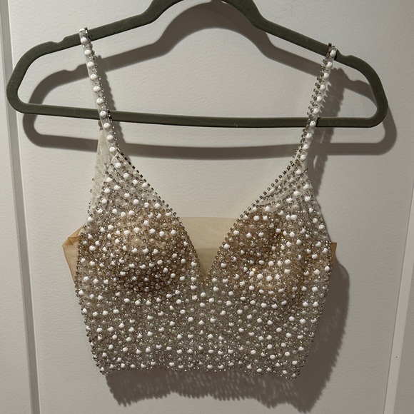 DB studio embellished spaghetti strap wedding top - Picture 2 of 5